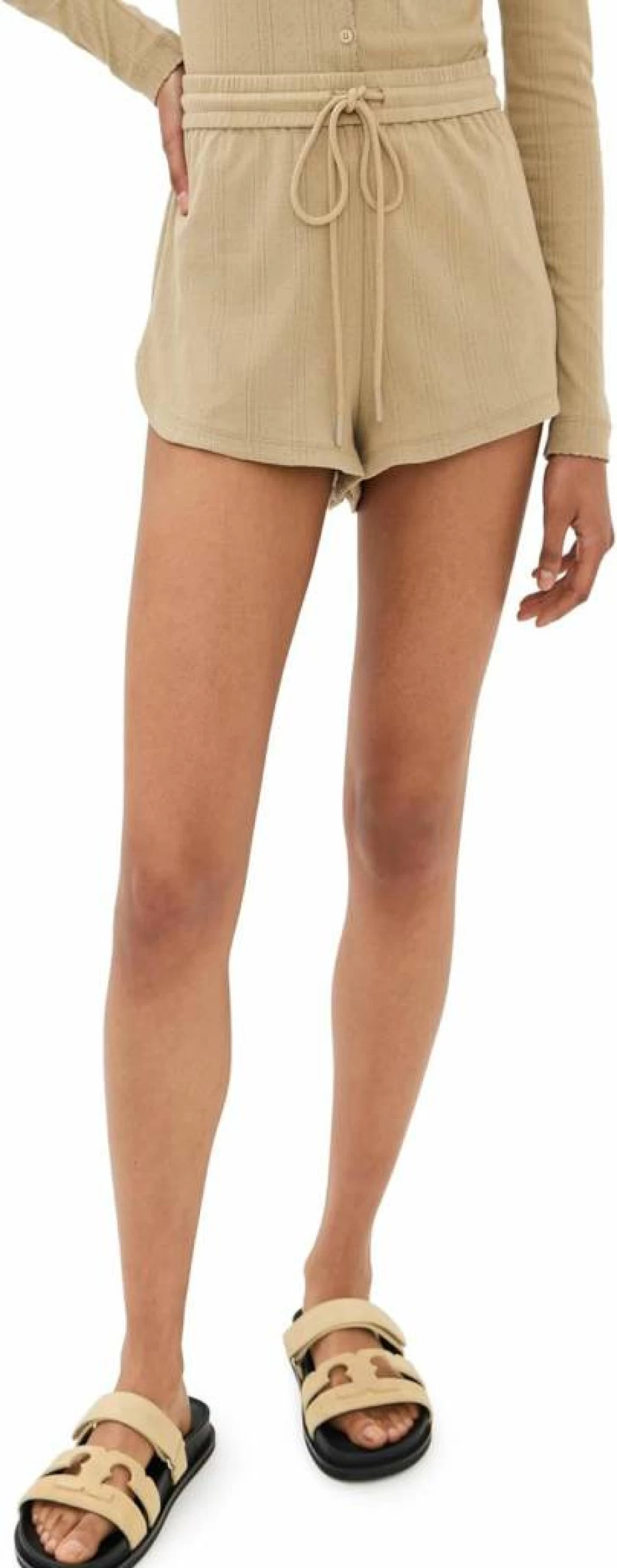 LE BOP Women's Valerie Lace Trim Shorts - Breathable Pointelle Design for Comfort & Style