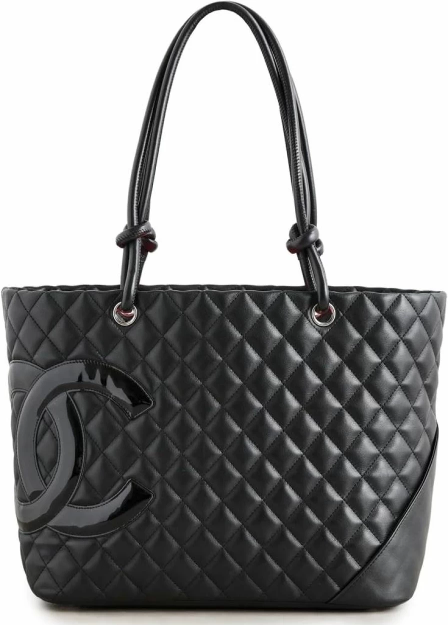 Chanel Pre-Owned Cambon Lambskin Leather Tote Bag for Women