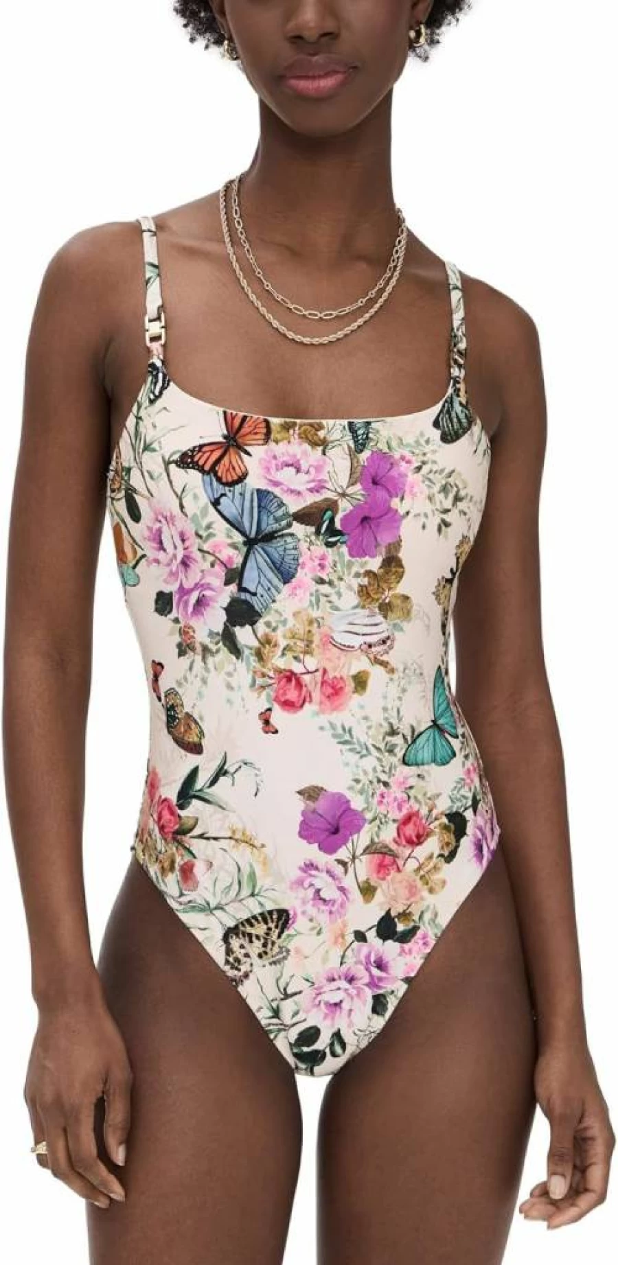L'AGENCE Women's Remi Butterfly One-Piece Swimsuit | Stylish Floral Print Bathing Suit
