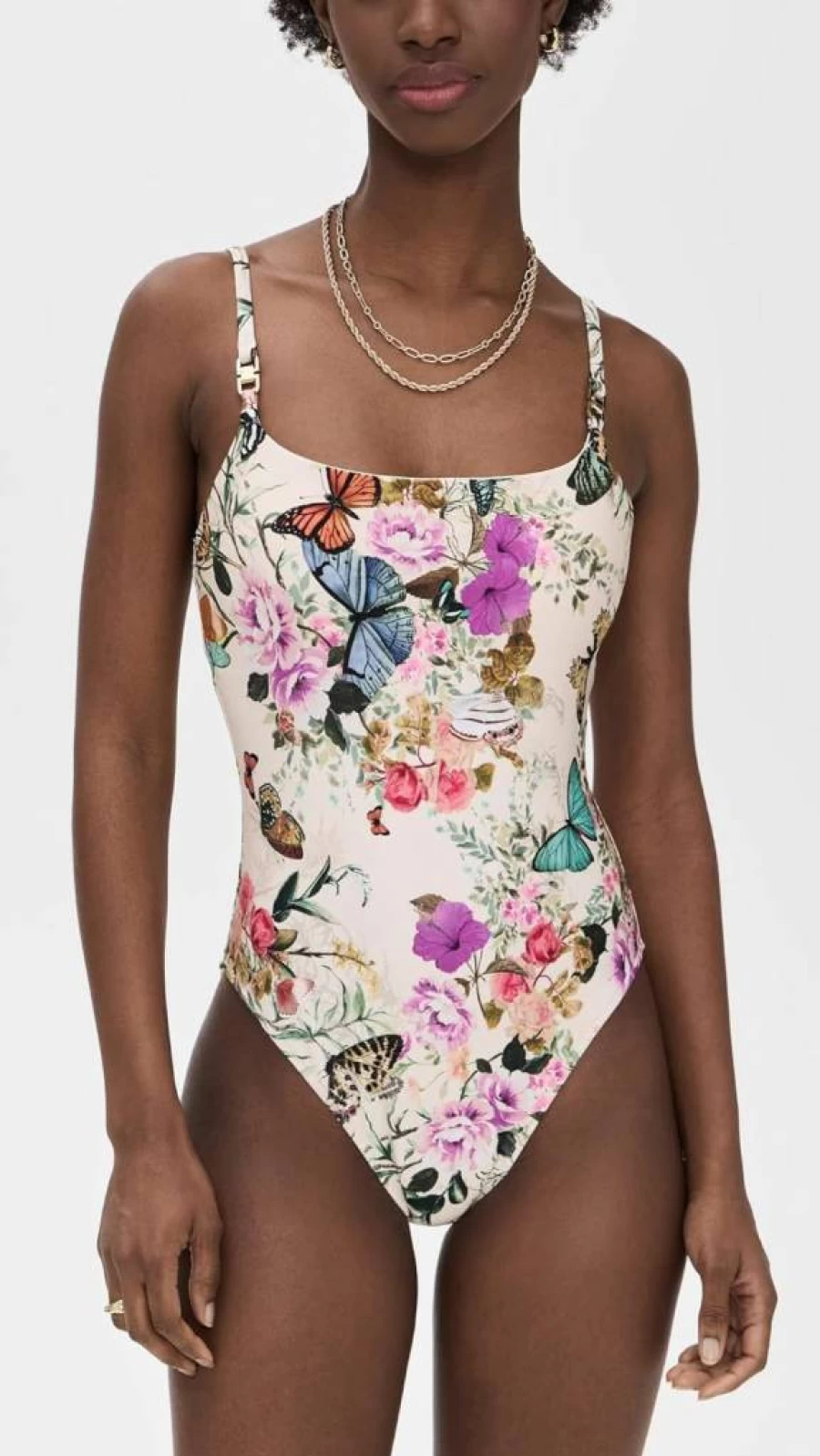 L'AGENCE Women's Remi Butterfly One-Piece Swimsuit | Stylish Floral Print Bathing Suit