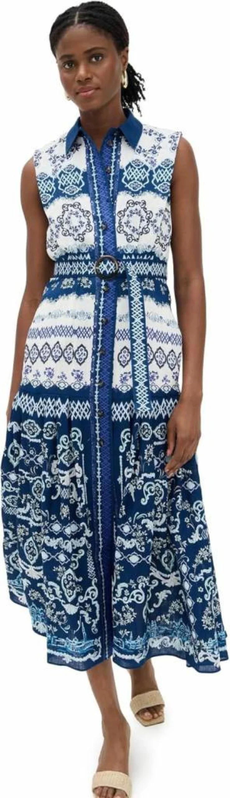 SALONI Women's Nya Dress - Elegant Floral Print Midi Dress for Women