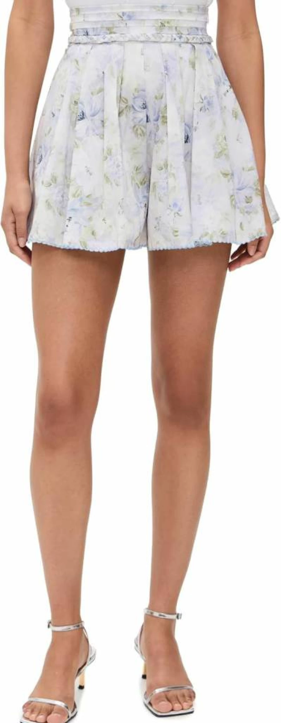 En Saison Women's High-Waisted Scarlet Summer Shorts - Comfortable Stretch Denim Shorts for Women