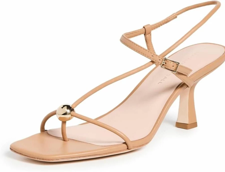 Loeffler Randall Women's Triana Strappy Mid Heel Sandals | Elegant Ball Detail | Comfortable Heels