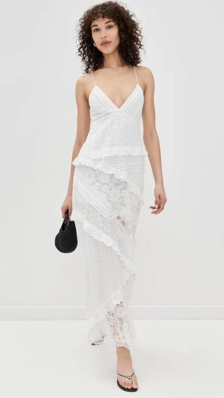 For Love & Lemons Women's Rosalyn Floral Lace Maxi Dress - Bohemian Summer Beach Wedding Party Gown