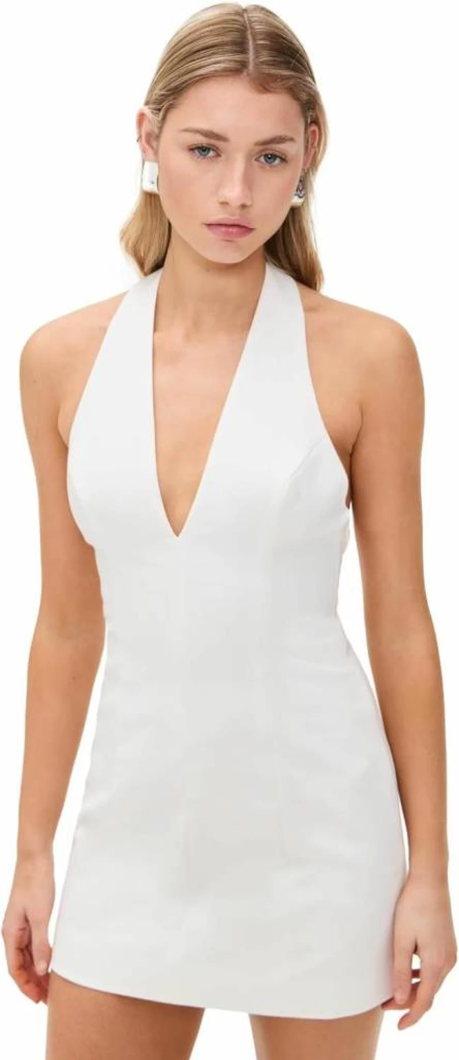 MISHA Women's Pearl Sateen Mini Dress - Elegant Satin Short Dress for Women