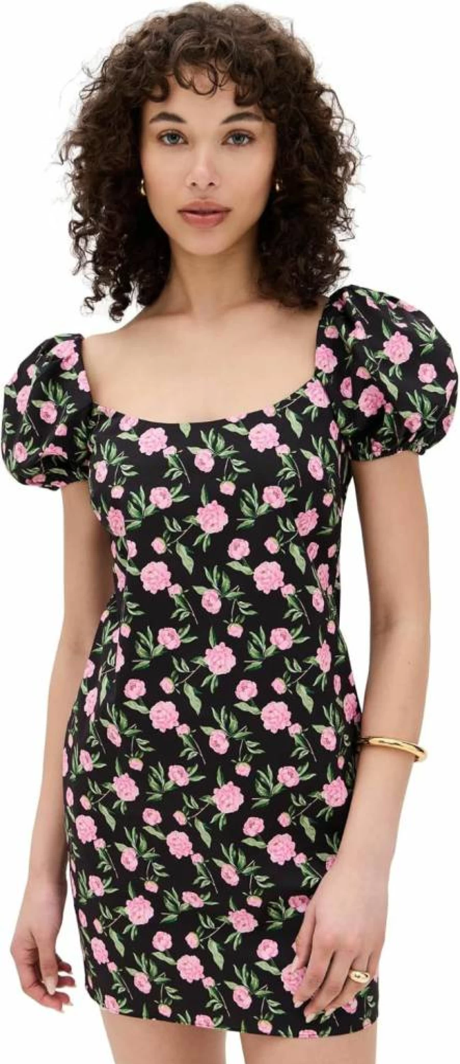 Misa Women's Analie Floral Summer Dress - Elegant Short Sleeve A-Line Casual Outfit