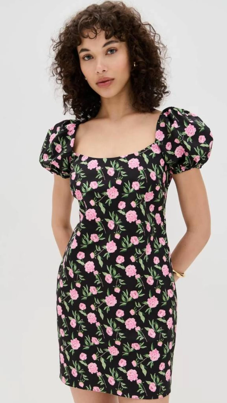 Misa Women's Analie Floral Summer Dress - Elegant Short Sleeve A-Line Casual Outfit