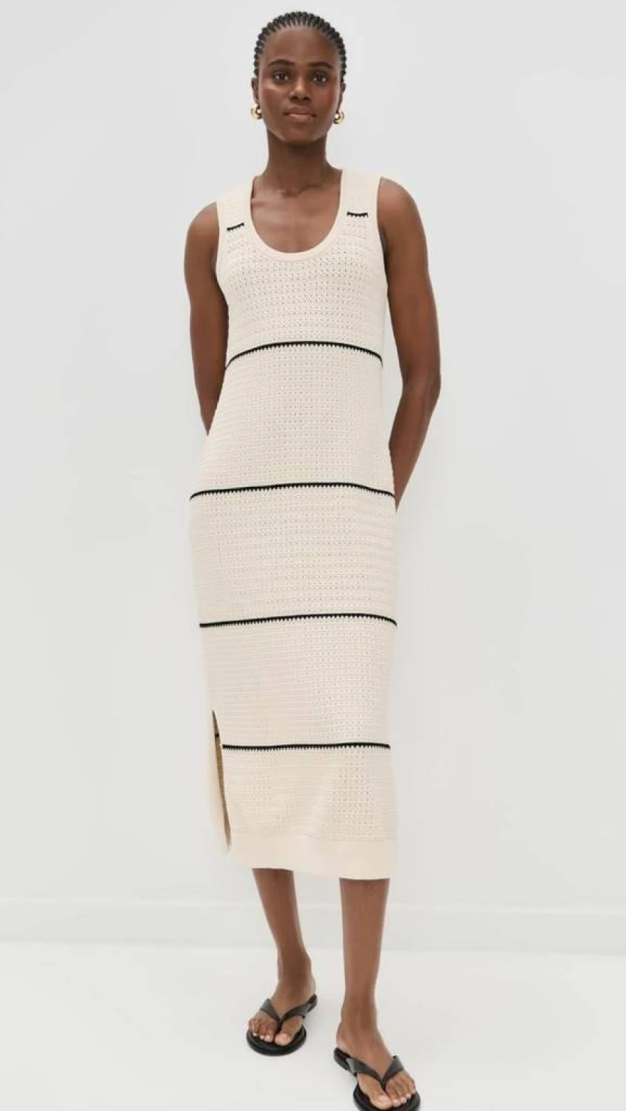 Varley Scott Scoop Neck Midi Dress for Women - Elegant Casual Wear