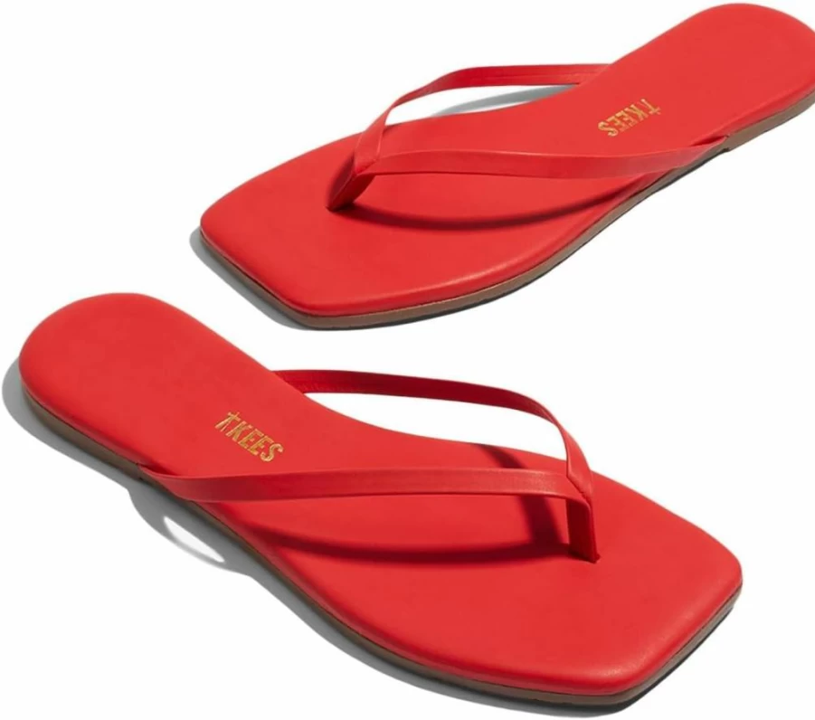 TKEES Women's Lily Square Toe Flip-Flops - Comfortable Sandals for Summer