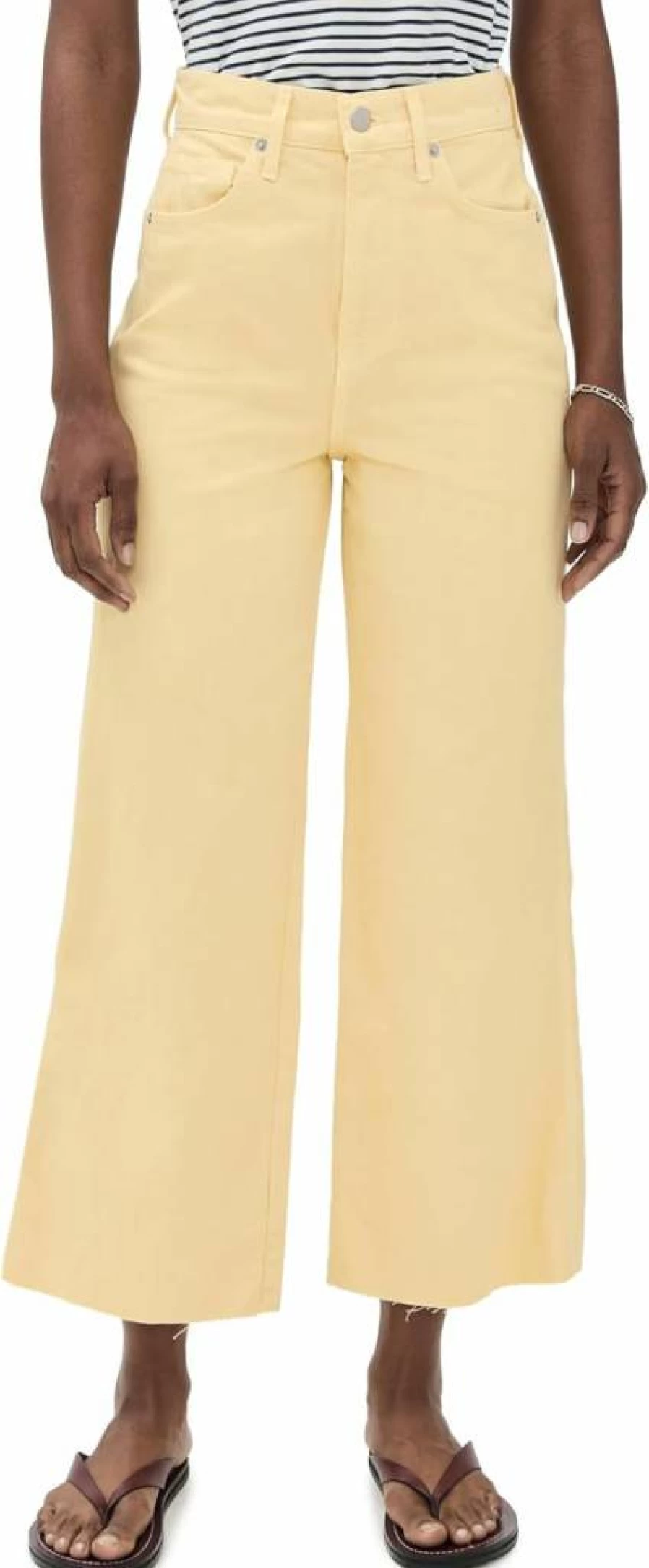 Veronica Beard Women's Taylor High Rise Wide Leg Cropped Jeans