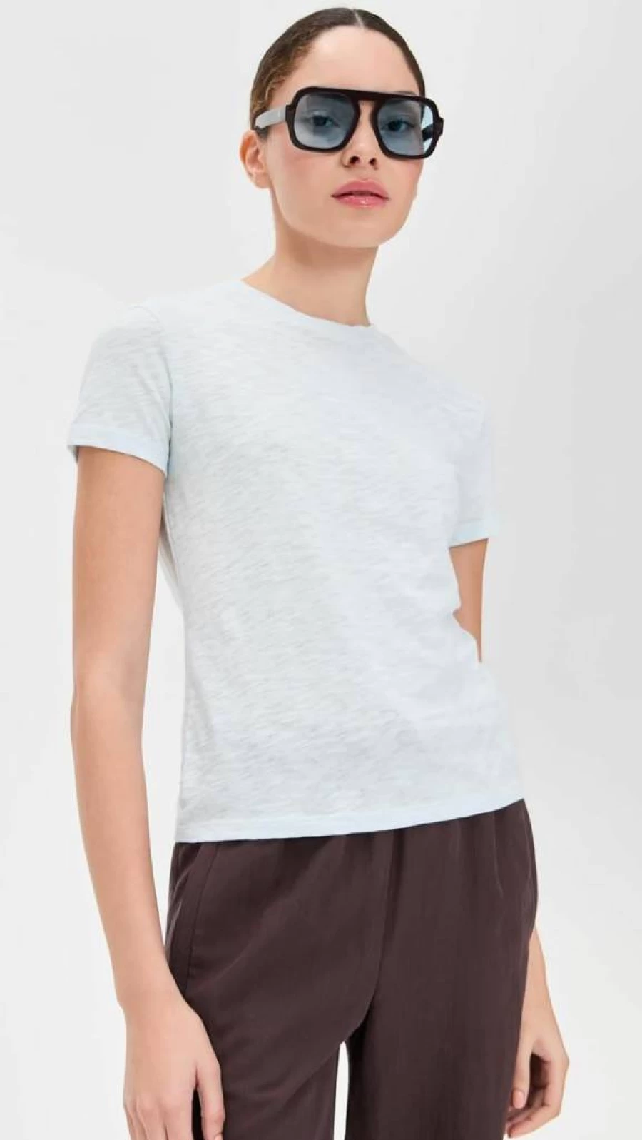 Theory Women's Tiny Tee 2 - Slim Fit Short Sleeve Cotton T-Shirt for Women