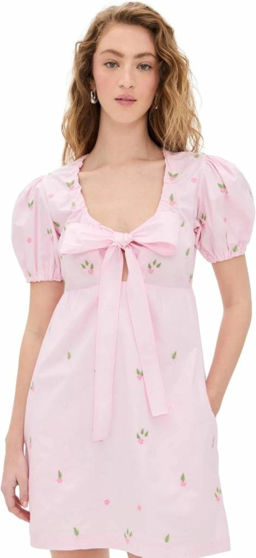 FANM MON Women's Greta Dress - Elegant Flowy Summer Dress with V-Neck and Floral Print
