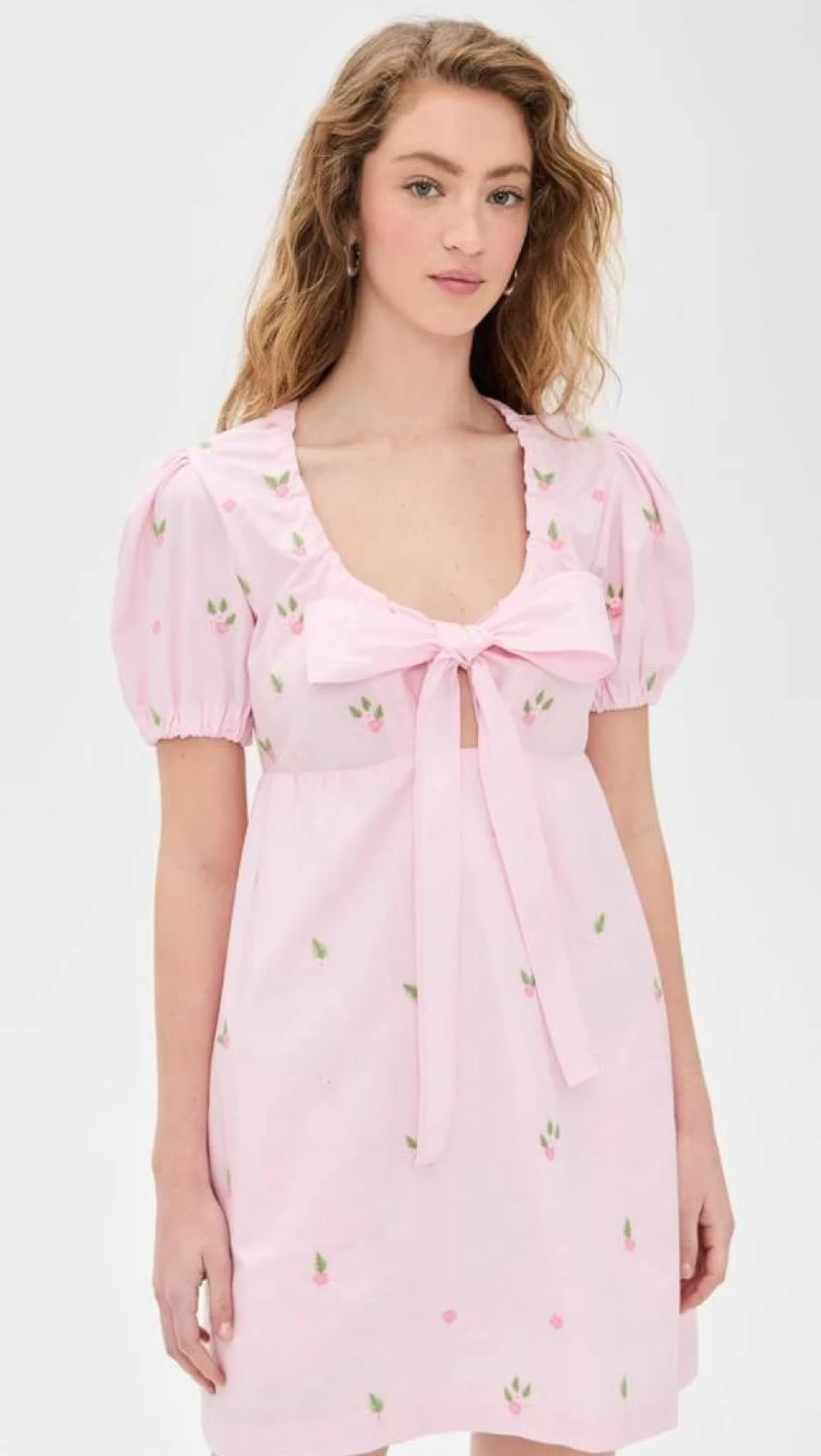 FANM MON Women's Greta Dress - Elegant Flowy Summer Dress with V-Neck and Floral Print