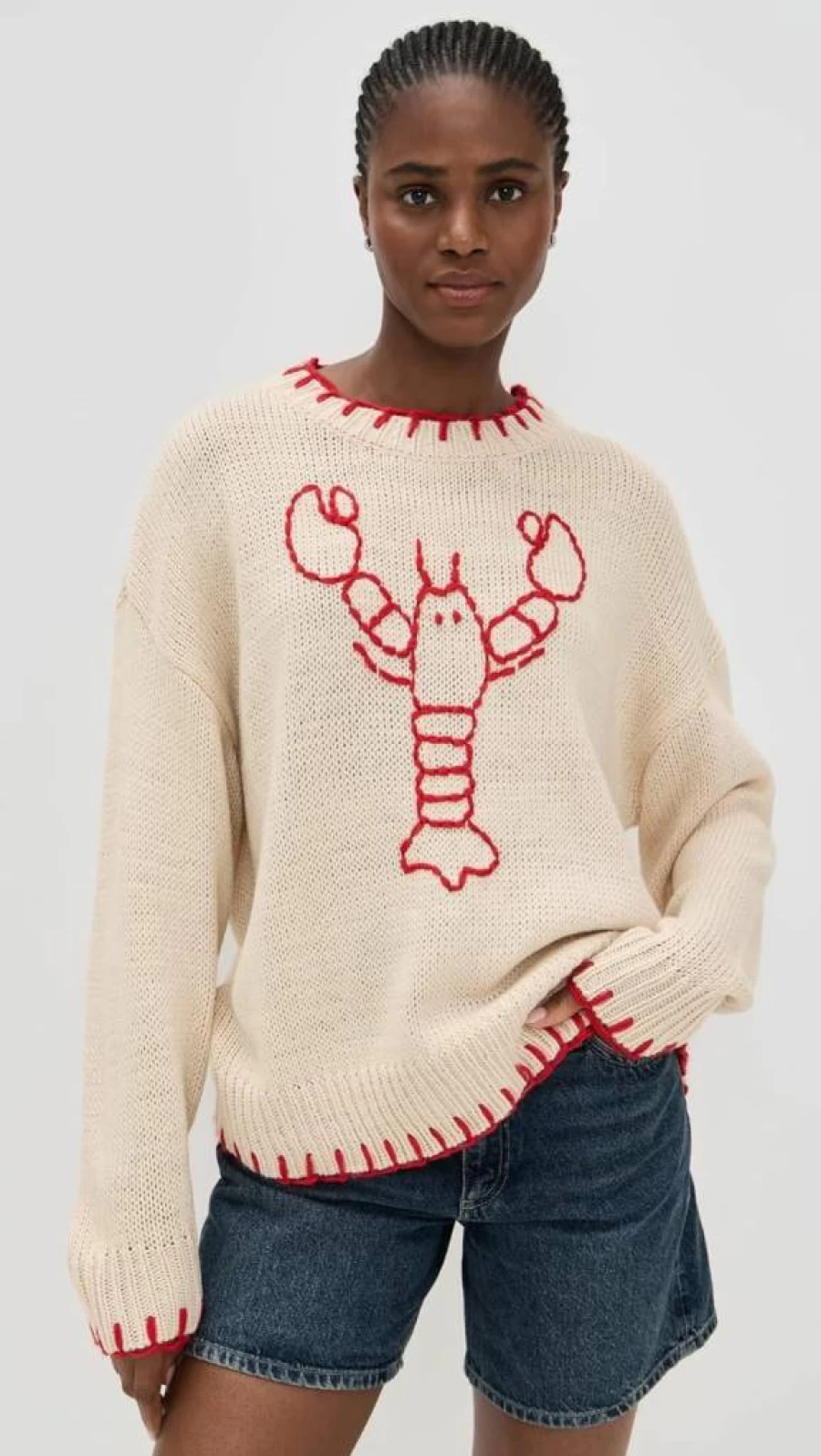 Bailey Rose Women's Lobster Claw Sweater - Cozy Knit Pullover for Women