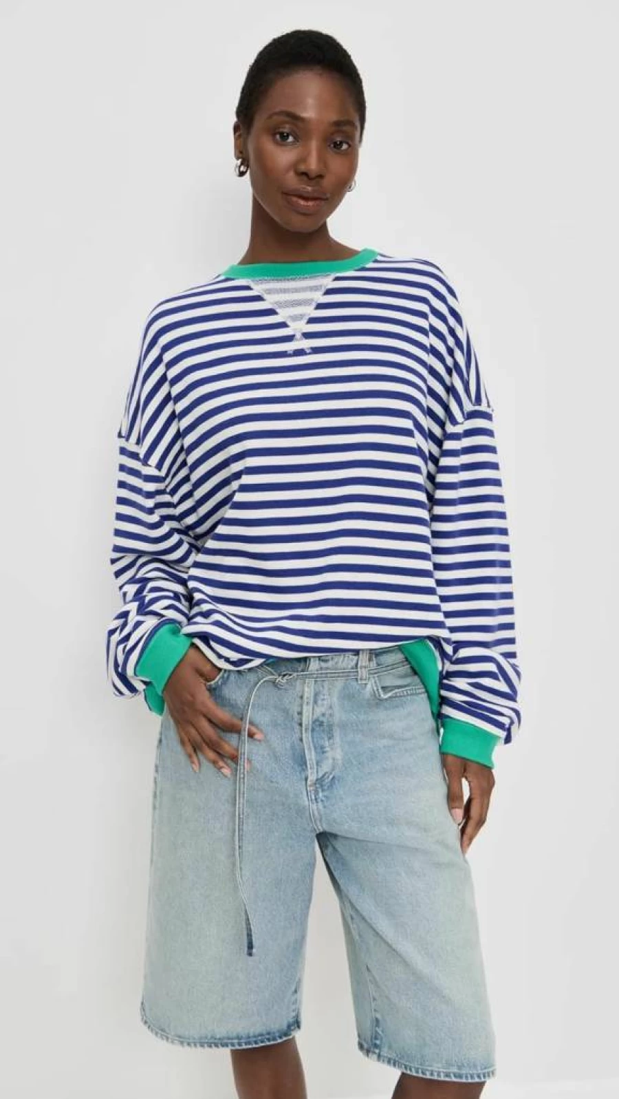Free Women's Striped Classic Crew Neck T-Shirt | Free People Casual Comfort Top