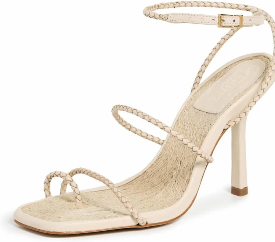 SCHUTZ Kaya Women's Straw Heeled Sandals – Summer Wedge Espadrille Shoes