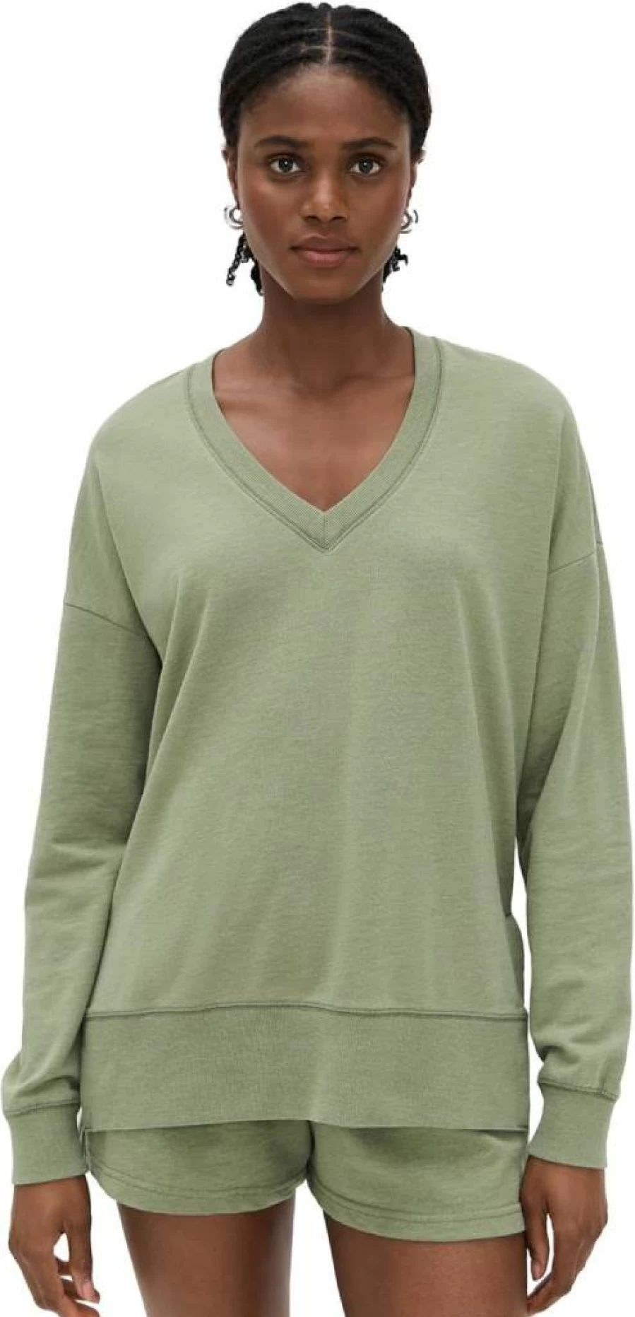 Z SUPPLY Women's Casual V-Neck Weekender Sweatshirt - Soft Relaxed Fit Pullover Top