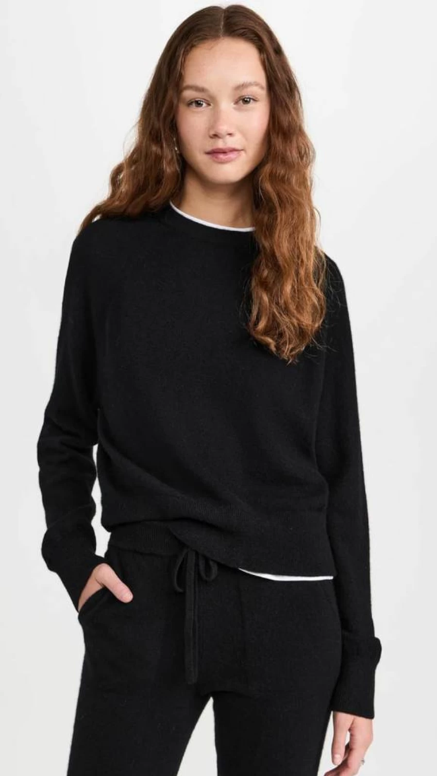 White + Warren Women's Premium Cashmere Crewneck Sweatshirt - Soft Luxury Knit Pullover