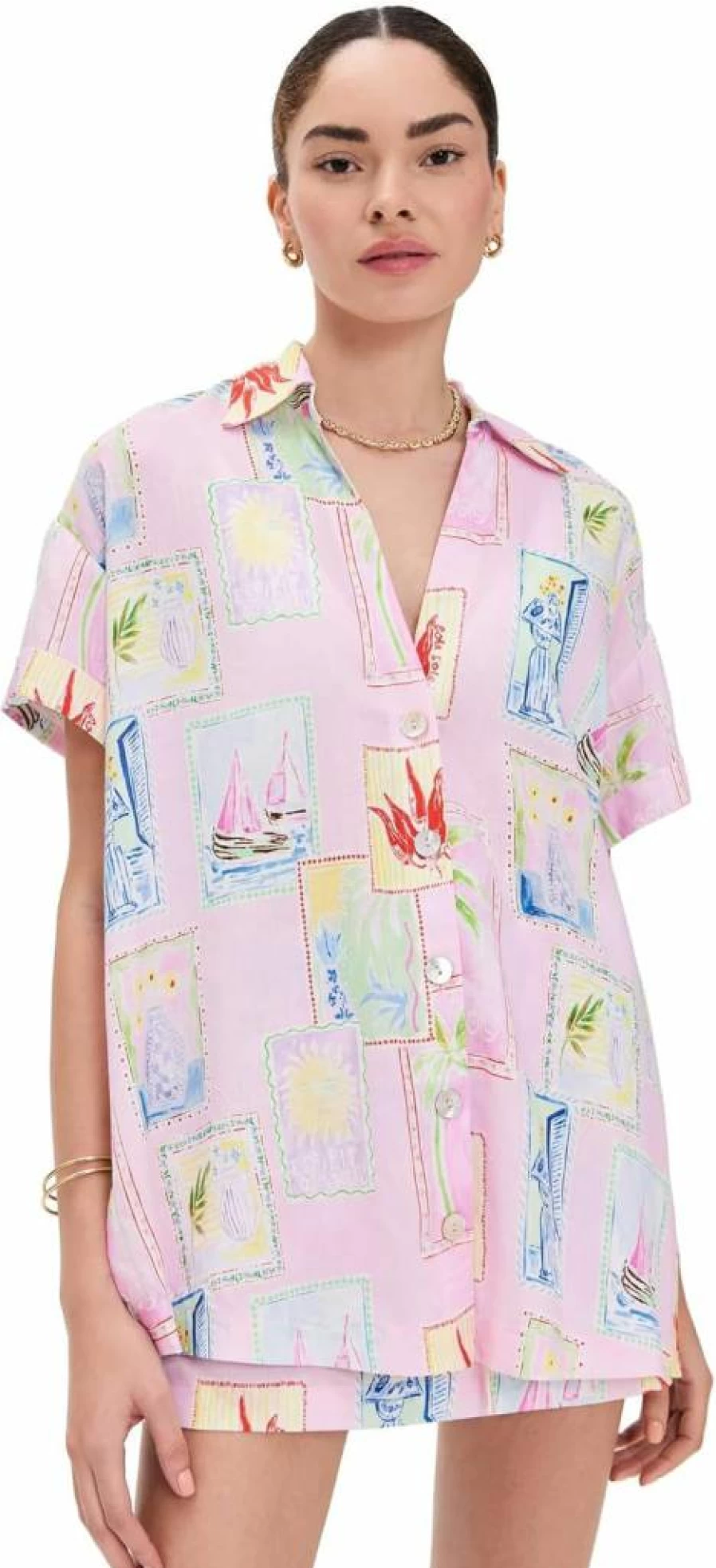 Show Me Your Mumu Women's Parker Button-Down Shirt: Stylish & Comfortable Blouse for Casual Wear