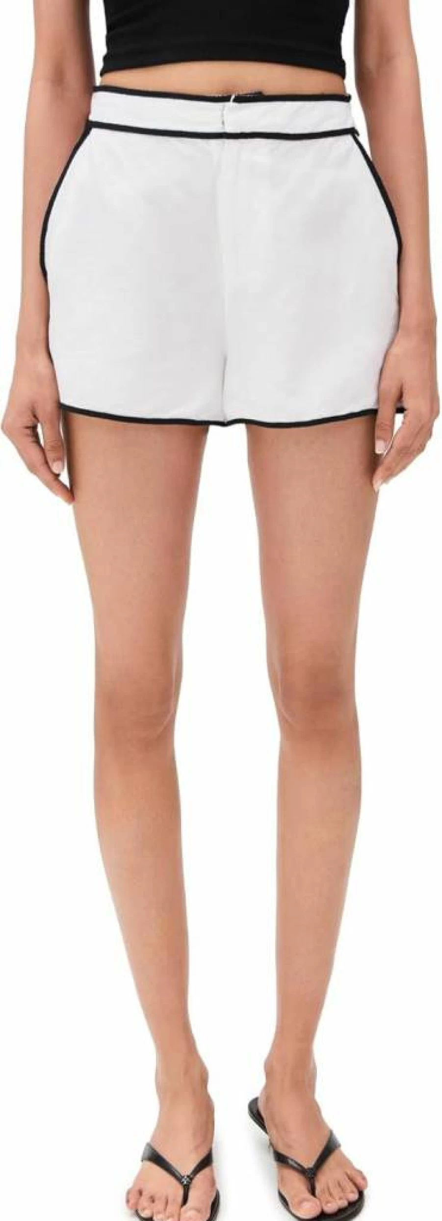 L'AGENCE Women's Laina High-Waisted Pull On Stretch Shorts with Comfortable Elastic Waistband
