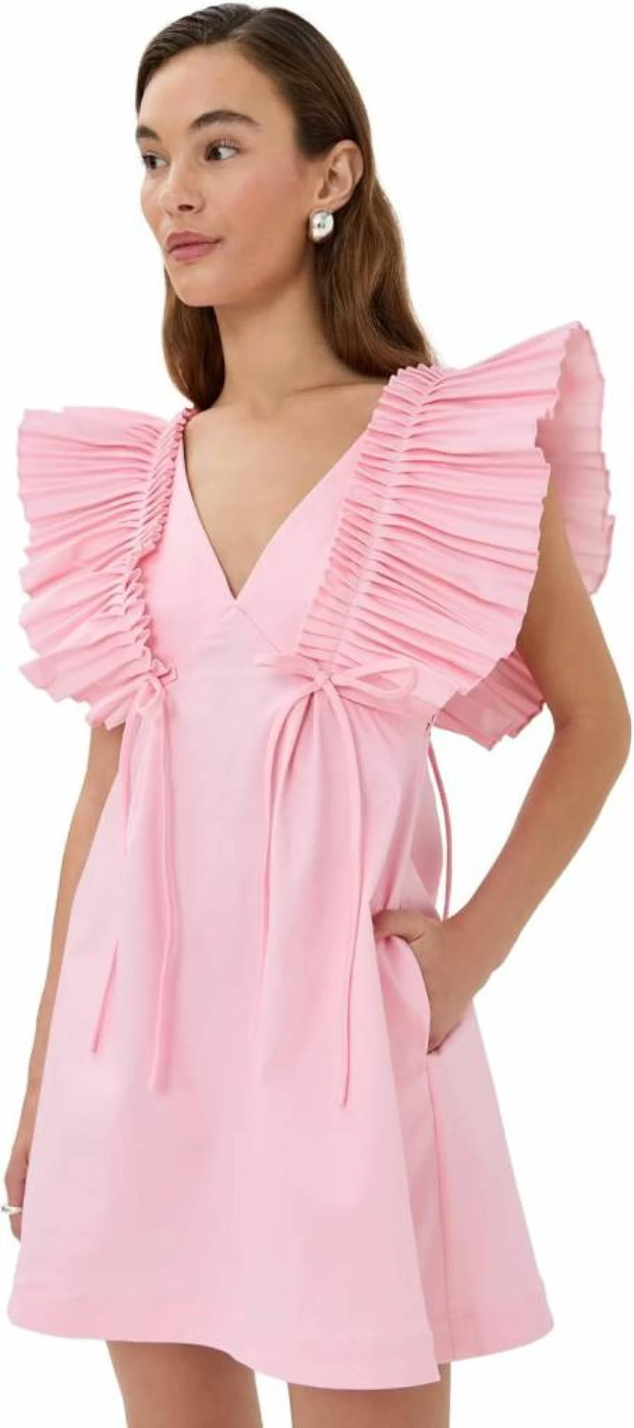 Kika Vargas Women's Francine Cotton Dress in Pale Pink | Elegant Casual Wear