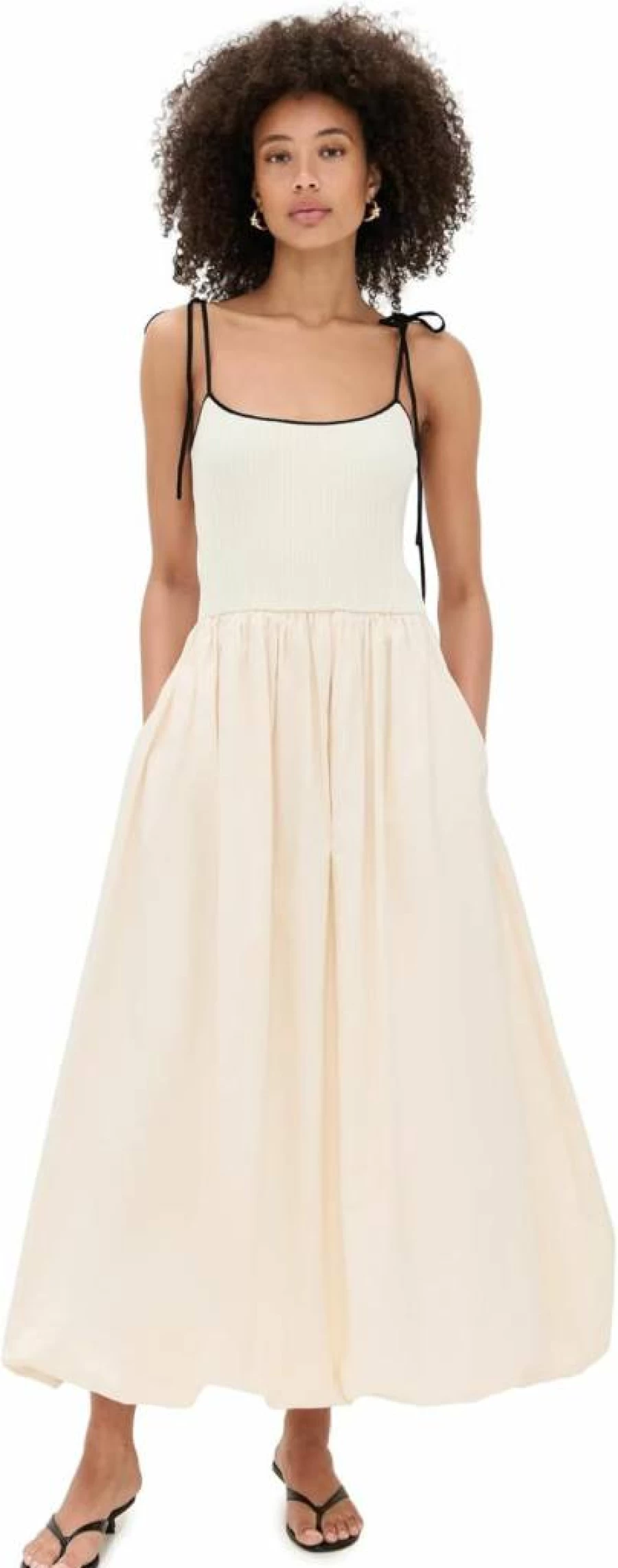 Line & Dot Women's Jules Dress - Stylish Floral Print Summer Midi Dress with V-Neck