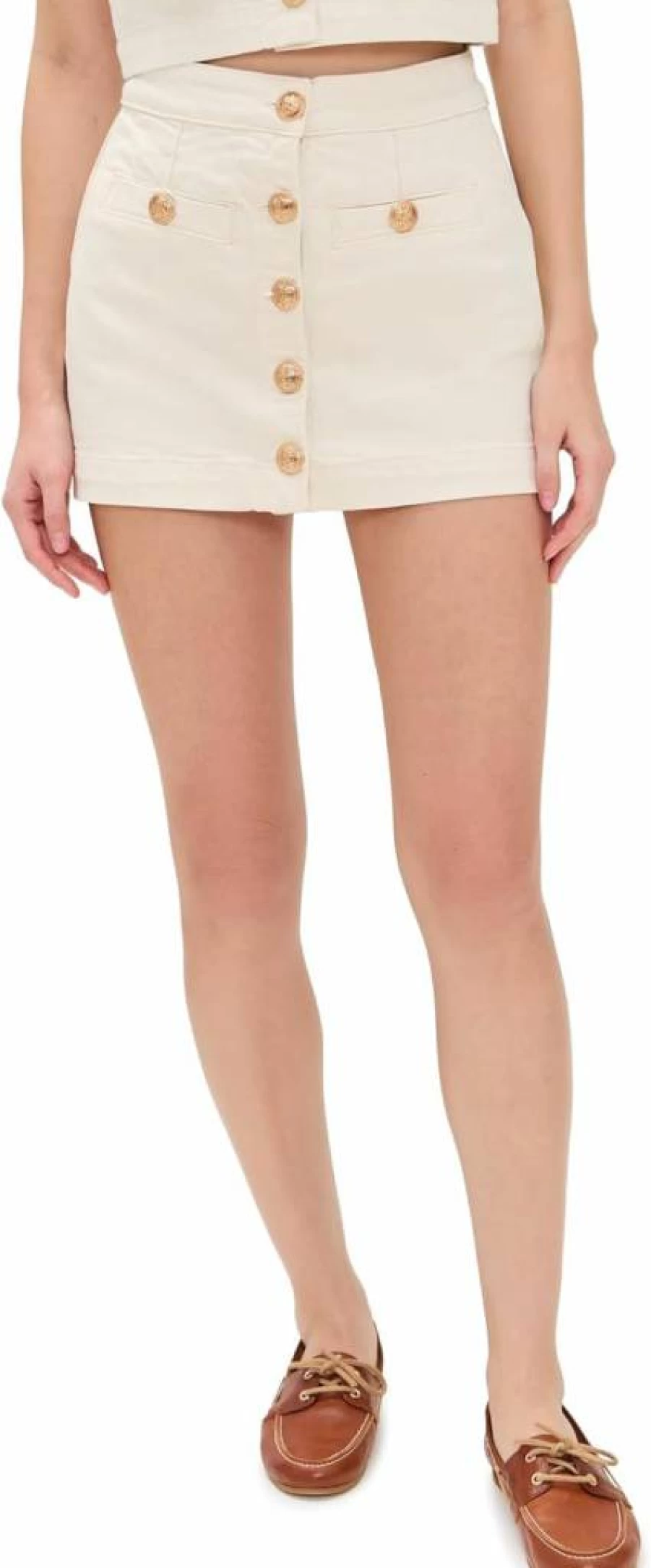 BLANKNYC Women's Sugar Coated Light Blue Denim Mini Skirt - High Waisted Stretch Short Jean Skirt for Women
