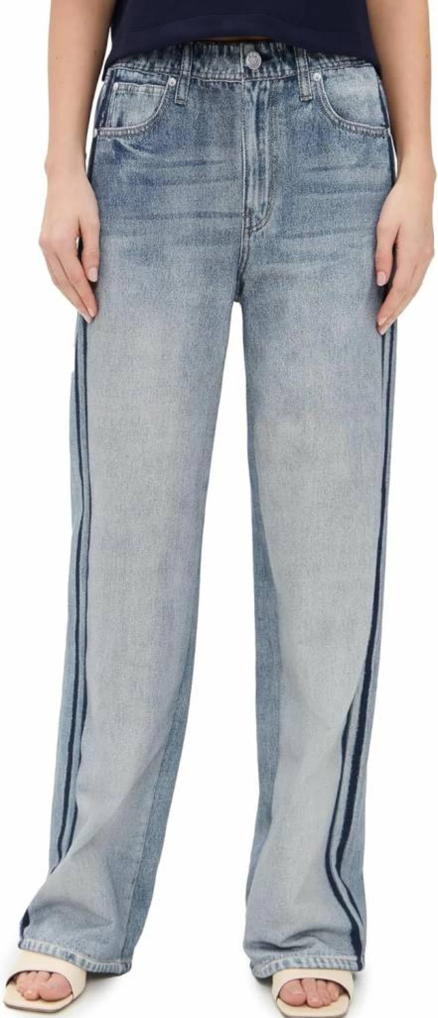 Rag & Bone Women's Miramar High-Rise Wide Leg Track Pants - Comfortable & Stylish Athletic Lounge Pants