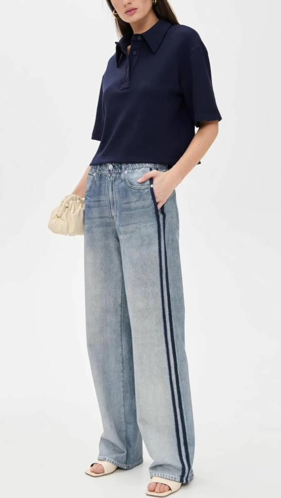 Rag & Bone Women's Miramar High-Rise Wide Leg Track Pants - Comfortable & Stylish Athletic Lounge Pants