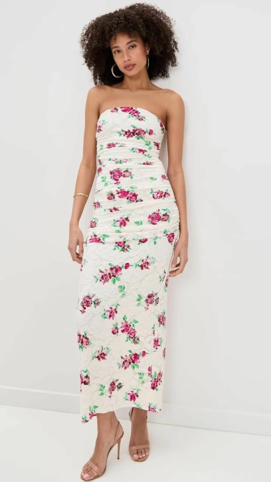 AFRM Women's Marlo Crochet Lace Summer Dress - Boho Chic Floral Embroidery Midi Dress for Beach Wedding