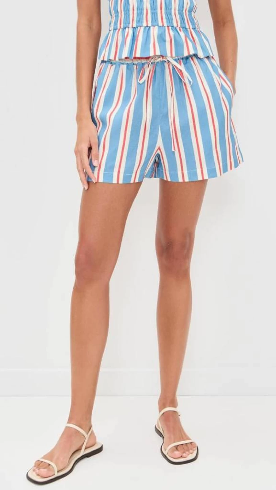 Solid & Striped Women's Charlie High-Waisted Striped Shorts - Casual Summer Beach Shorts