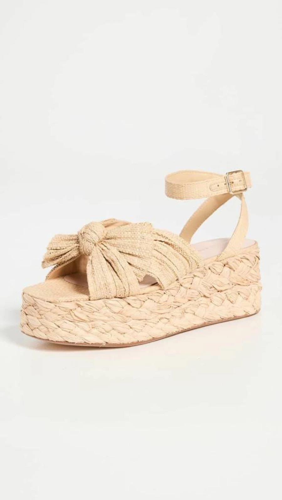 Loeffler Randall Women's Gaby Pleated Bow Espadrille Flats with Braided Detail