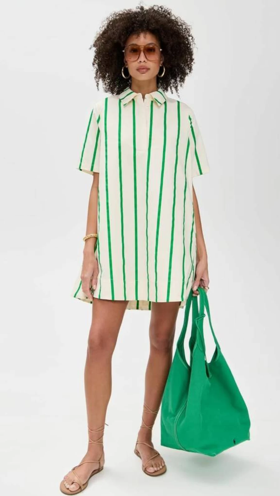 English Factory Women's Striped Mini Kaftan Dress – Stylish Summer Casual Wear