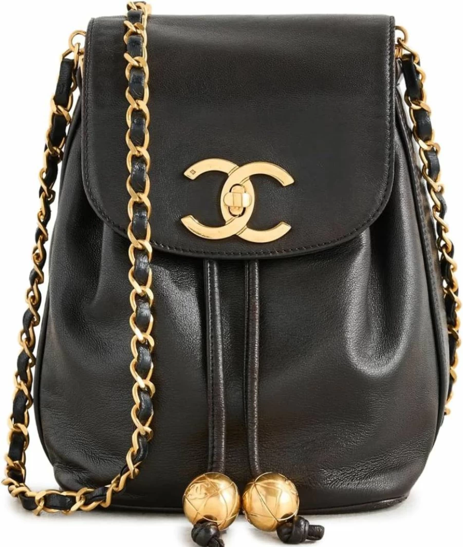 Chanel Pre-Owned Women's Drawstring Flap Shoulder Bag Vintage Luxury Handbag