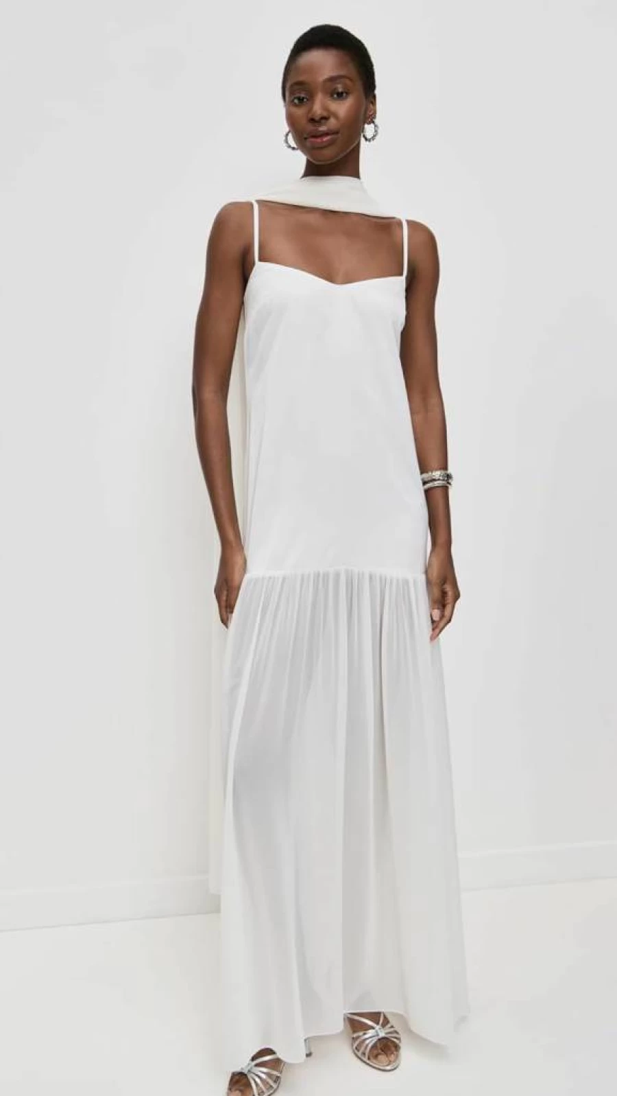 Show Me Your Mumu Dalia Maxi Dress in Ivory Luxe Satin - Elegant Long Satin Gown