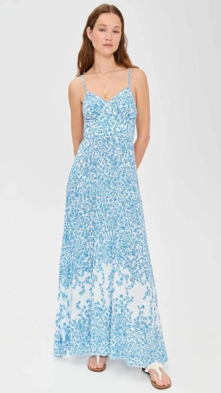 Poupette St Barth Women's Cara V Long Dress - Elegant Beachwear & Summer Fashion