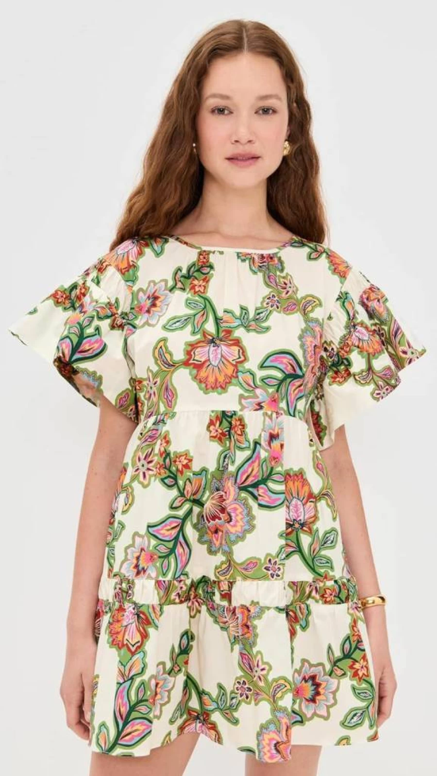 Misa Women's Mabel Dress - Elegant Flowy Summer Dress with V-Neck and Floral Print