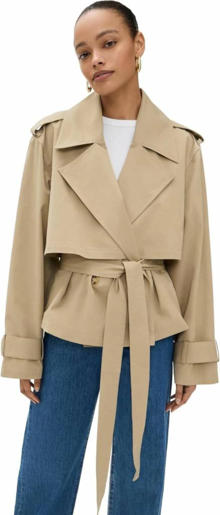 Joe's Jeans Women's Cropped Trench Coat - Stylish Short Jacket