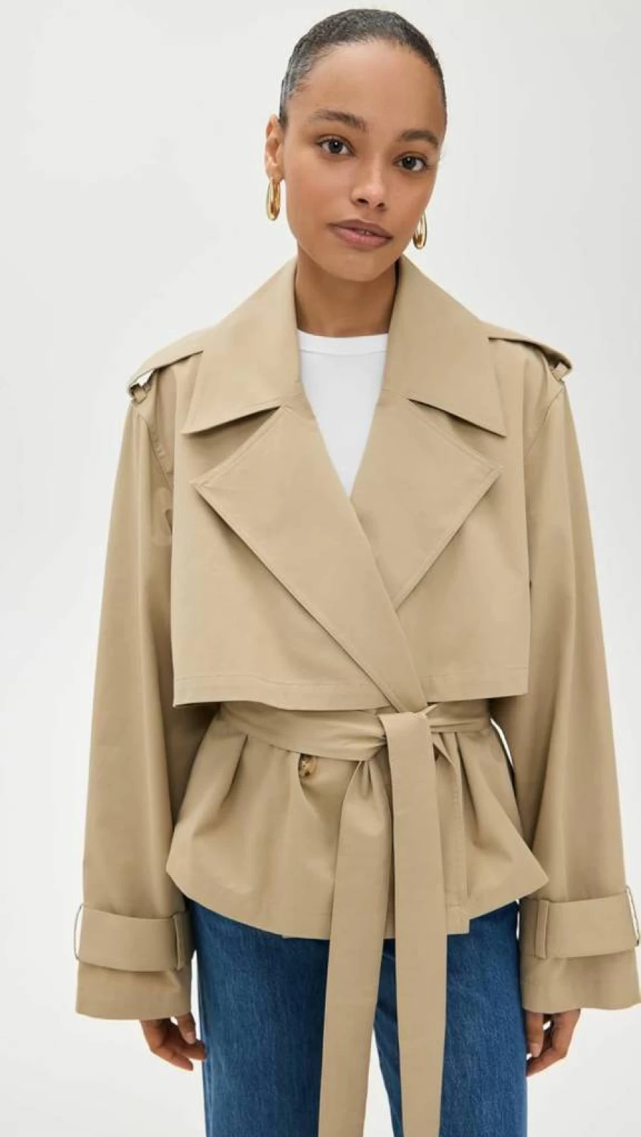 Joe's Jeans Women's Cropped Trench Coat - Stylish Short Jacket