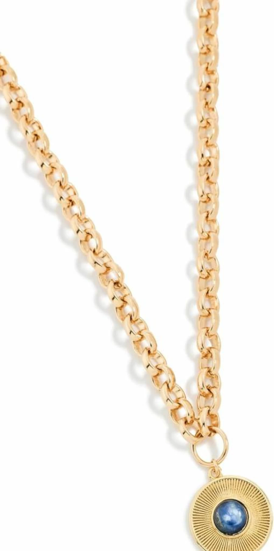 Alexa Leigh Blue Tiger Eye Sunburst Pendant Necklace for Women