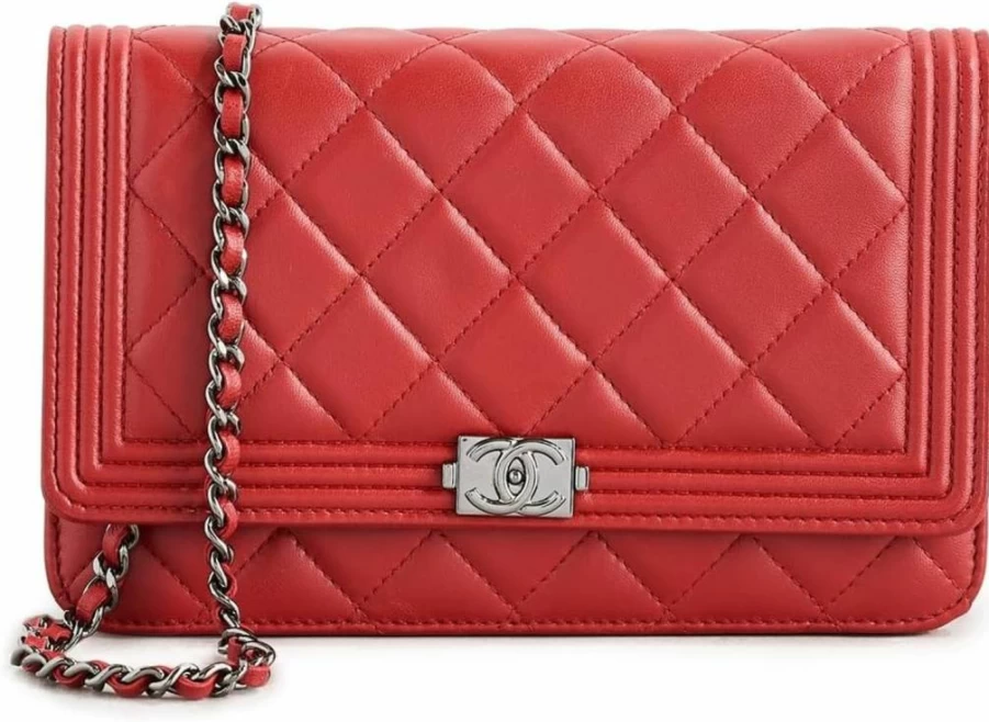 Chanel Pre-Owned Women's Boy Chain Wallet Bag Vintage Luxury Handbag