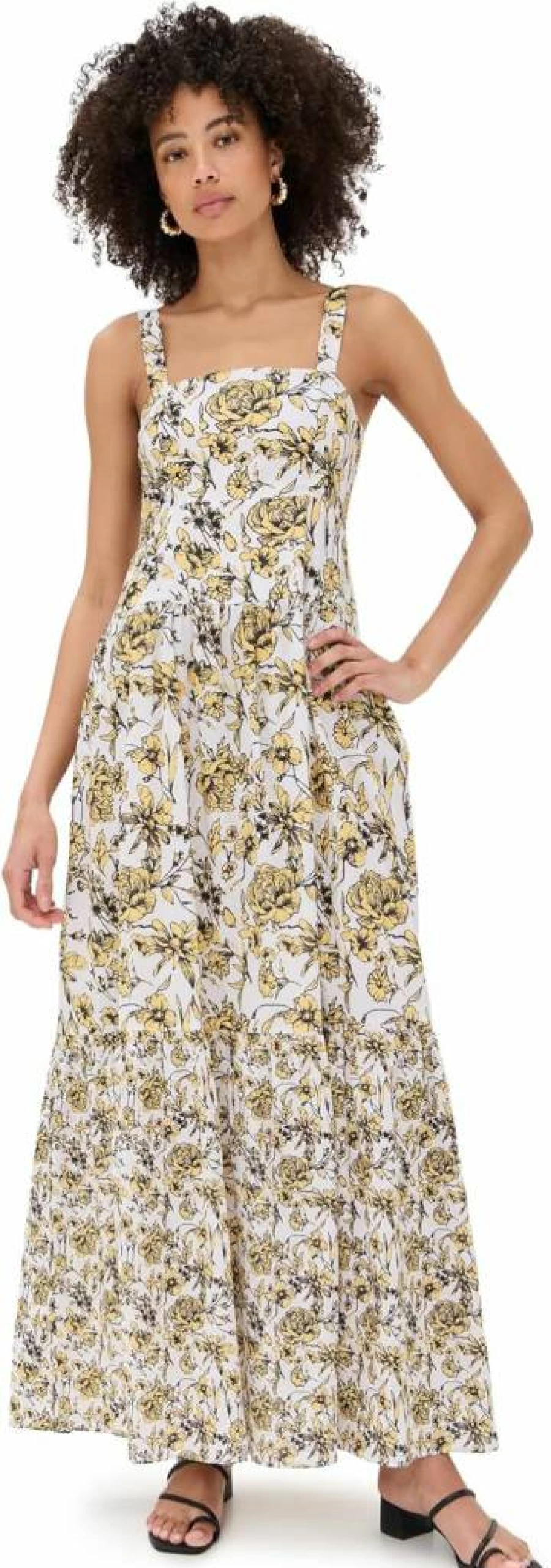 Playa Lucila Women's Square Neck Maxi Dress - Elegant Long Summer Beach Dress