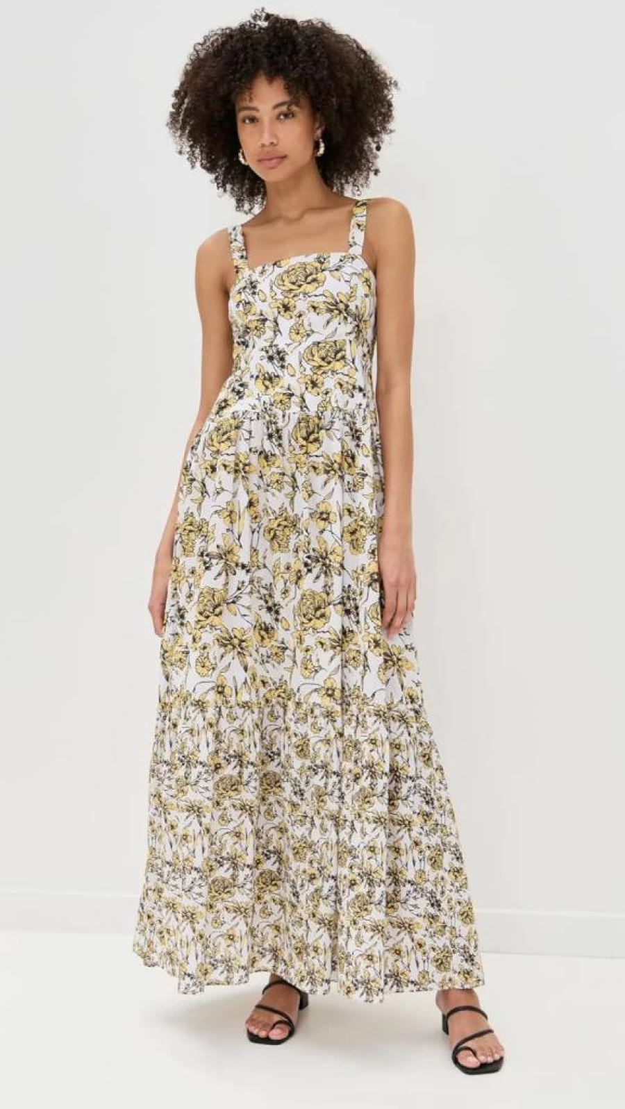 Playa Lucila Women's Square Neck Maxi Dress - Elegant Long Summer Beach Dress