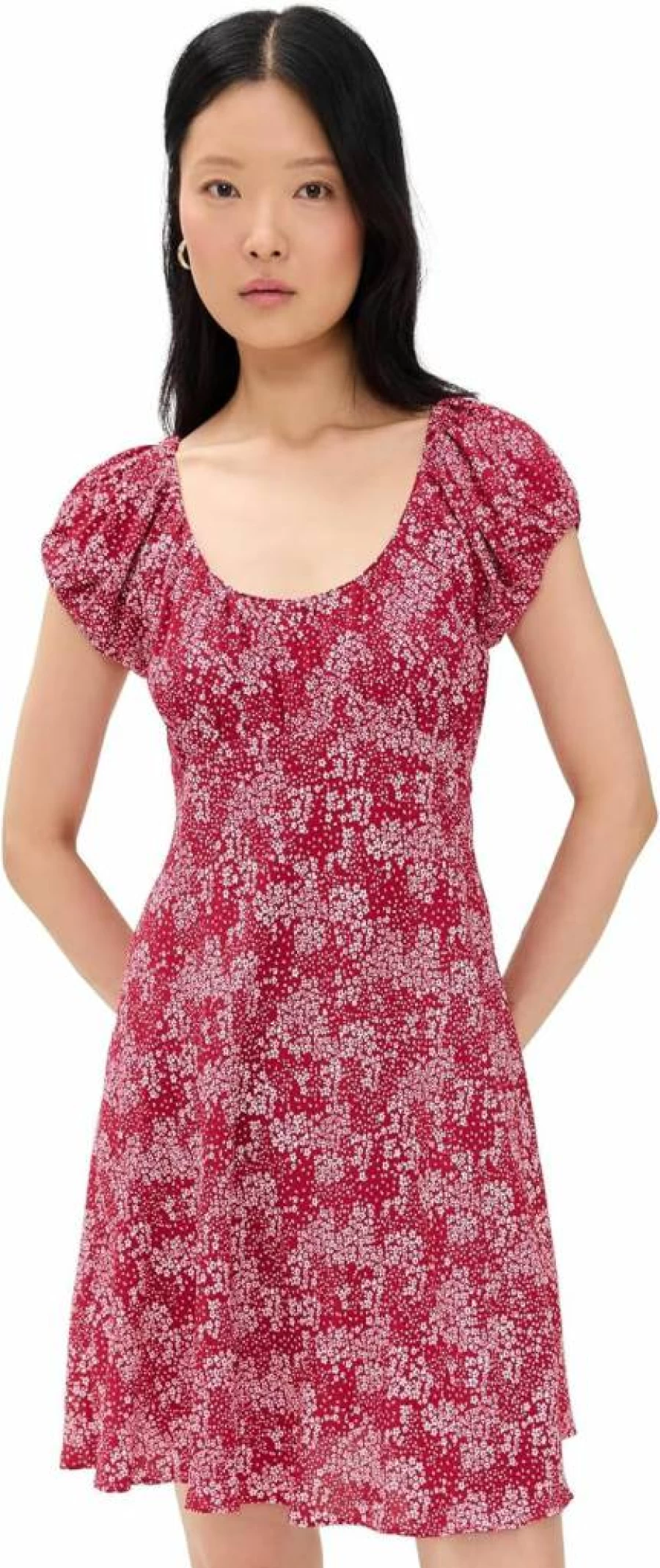 Madewell Women's Scoop Neck Mini Dress in Textured Crepe Fabric for Casual Chic Style