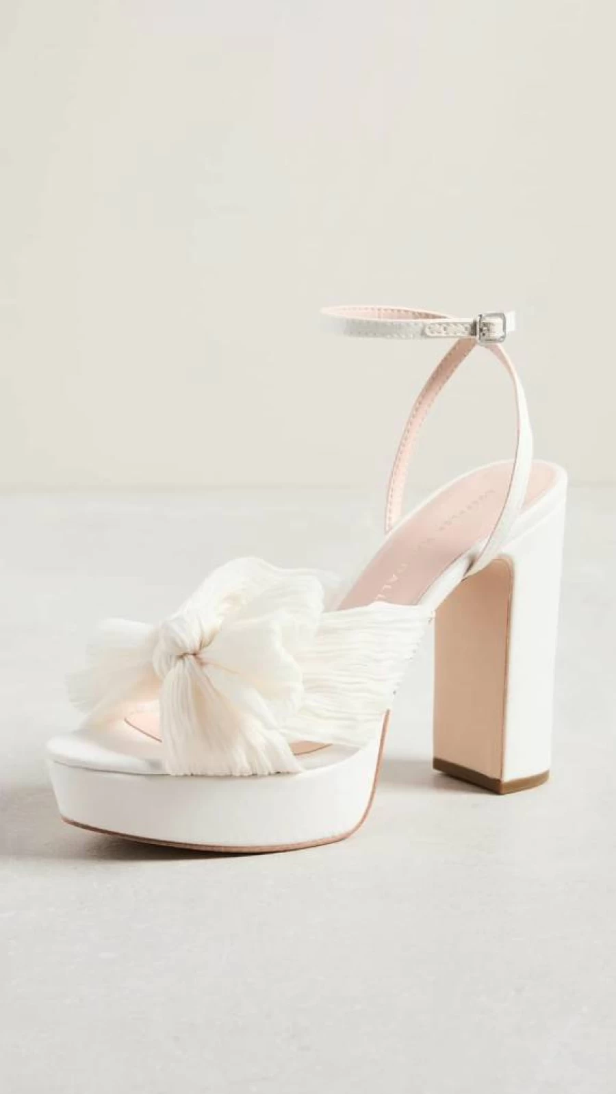 Loeffler Randall Natalia Platform Heels for Women with Pleated Bow Detail