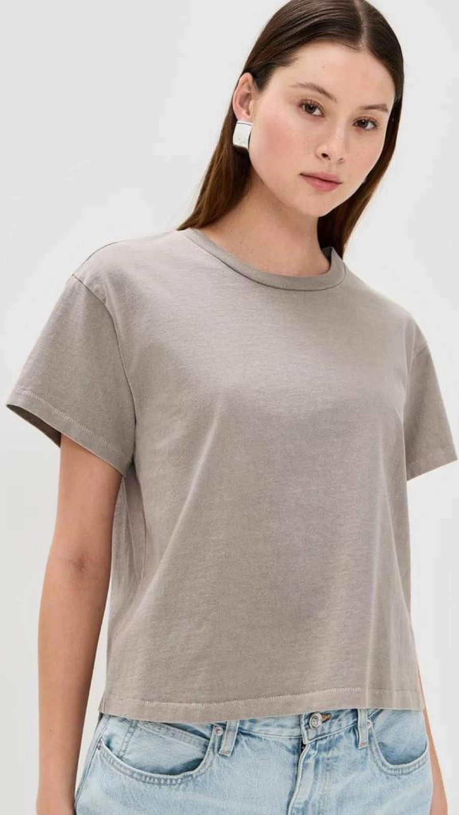 SLVRLAKE Women's Square Neck Short Sleeve T-Shirt - Casual Basic Tee for Women
