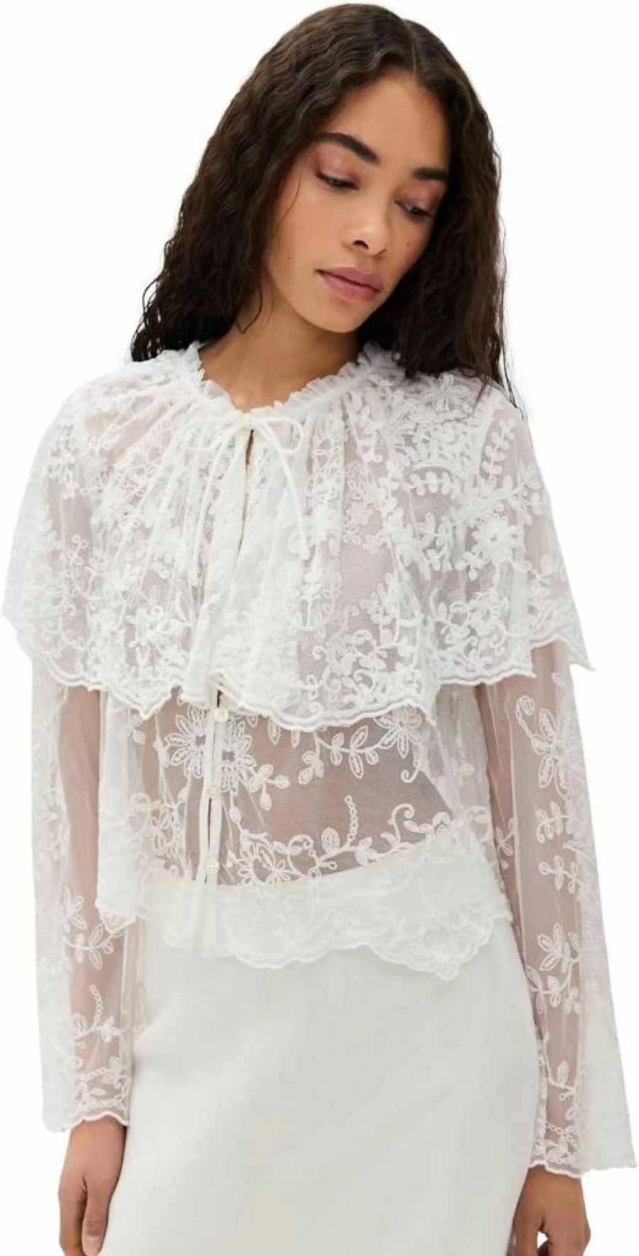 Sea Women's Marja Embroidered Capelet Blouse – Stylish Boho Top