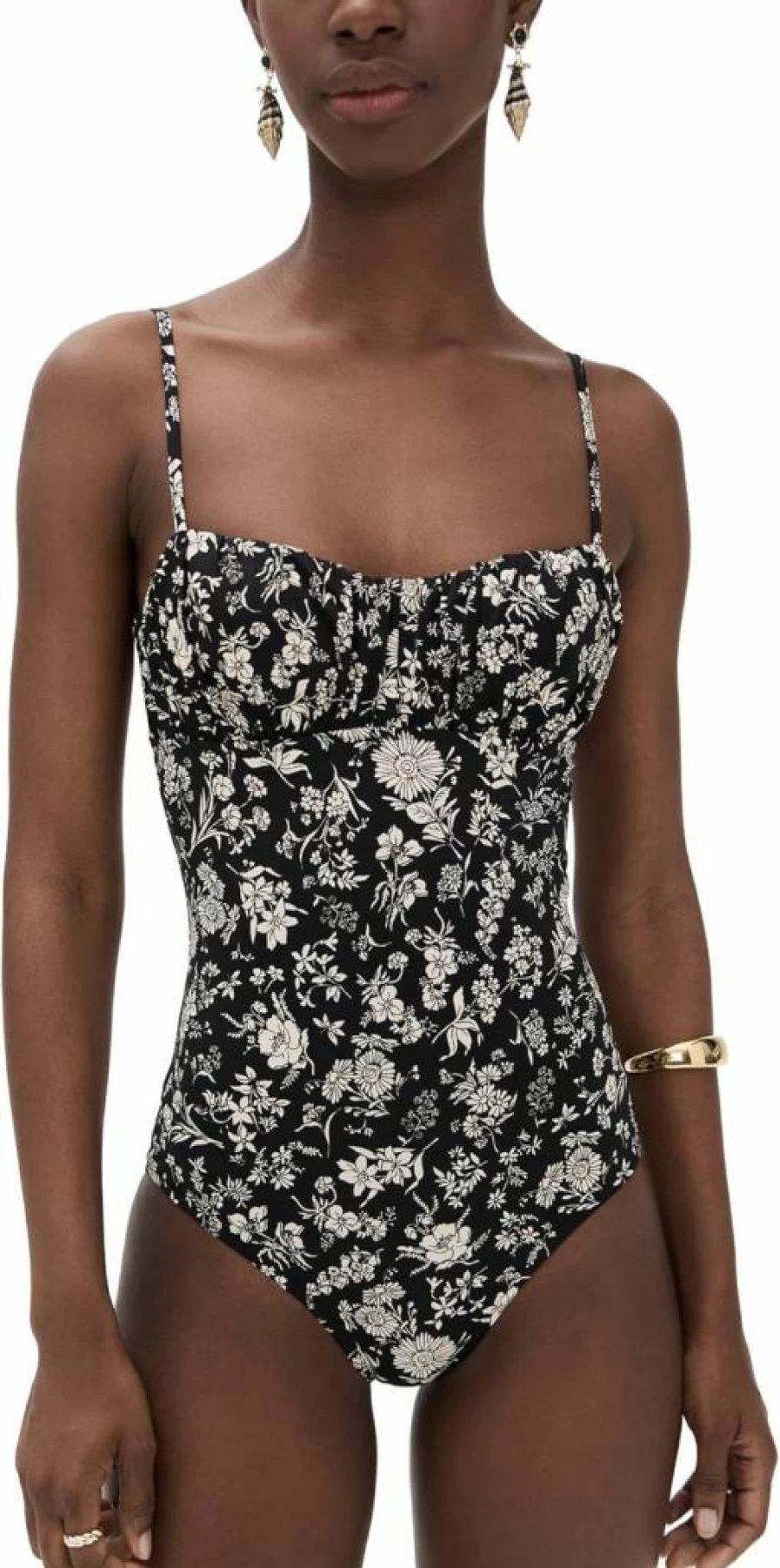 Ulla Johnson Women's Dalila Ruched Maillot One-Piece Swimsuit | Elegant Ruched Design