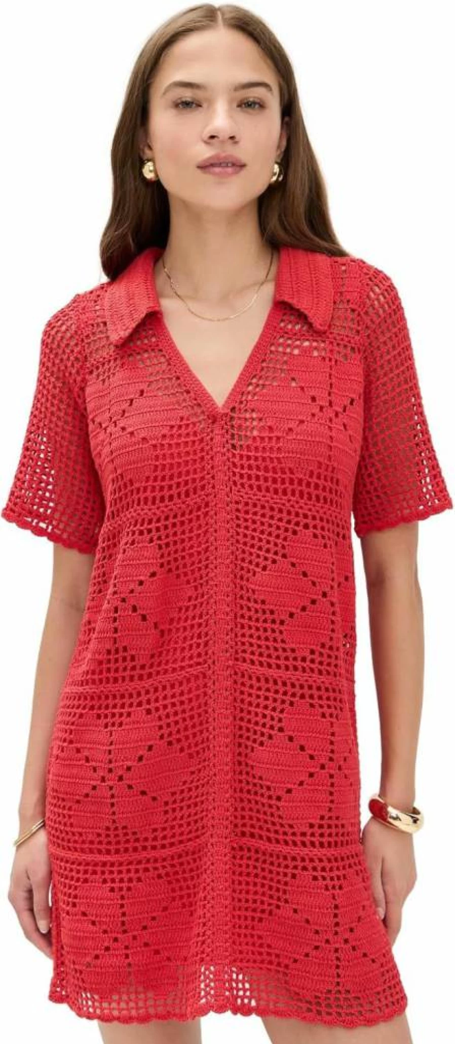 Cleobella Women's Ileanna Crochet Mini Dress - Boho Chic Summer Beach Dress
