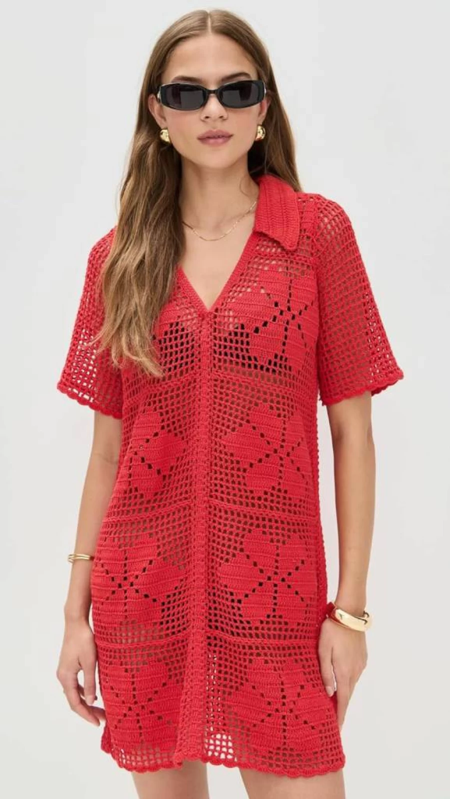 Cleobella Women's Ileanna Crochet Mini Dress - Boho Chic Summer Beach Dress
